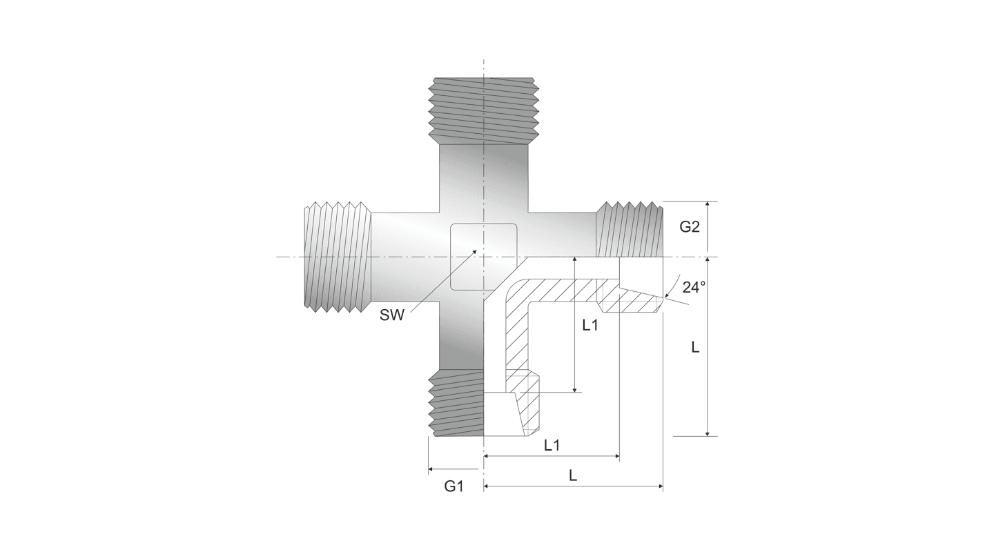 Nákres hydraulickej krížovej spojky, typ MA18