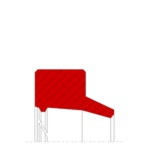 Obrázok zobrazuje profil tesnenia, stieracieho krúžku MEGAseal MSW02A