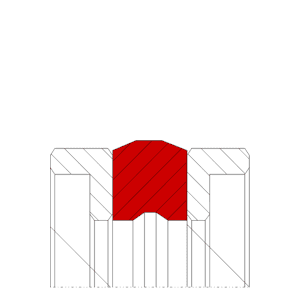 Obrázok zobrazuje profil tesnenia, piestneho tesnenia MEGAseal MSP17A