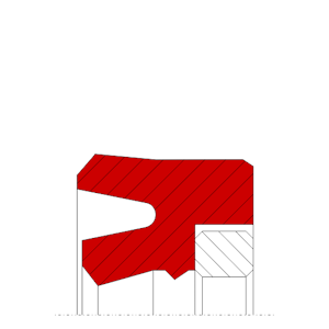Obrázok zobrazuje profil tesnenia, tesnenia piestnice MEGAseal MSR17A