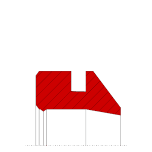 Obrázok zobrazuje profil tesnenia, stieracieho krúžku MEGAseal MSW51