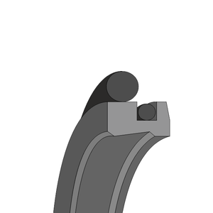 Obrázok zobrazuje profil tesnenia, stieracieho krúžku MEGAseal MSW16