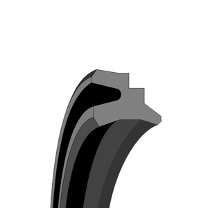 Obrázok zobrazuje profil pneumatického tesnenia piestnej tyče MEGAseal MSW12P