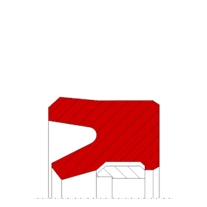 Obrázok zobrazuje profil tesnenia, tesnenia piestnice MEGAseal MSR02B