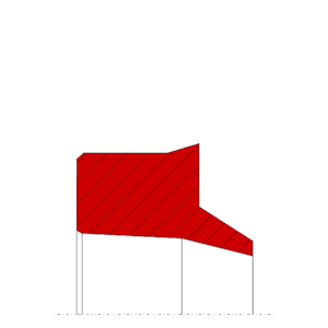 Obrázok zobrazuje profil tesnenia, stieracieho krúžku MEGAseal MSW02C