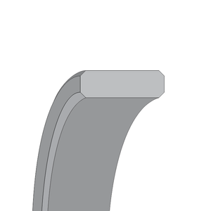 Obrázok zobrazuje profil vodiaceho krúžku pre piest aj piestnu tyč, MEGAseal MGU01