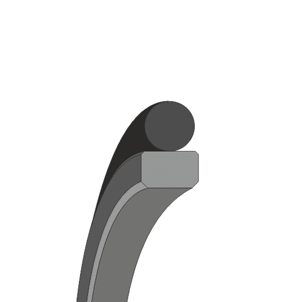 Obrázok zobrazuje profil tesnenia, tesnenia piestnice MEGAseal MSR09A