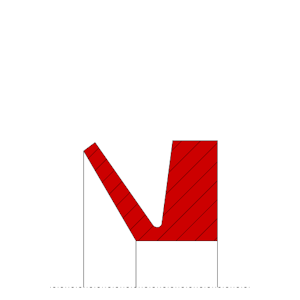 Obrázok zobrazuje profil rotačného tesnenia, V-krúžku, MEGAseal ROTO MVR06