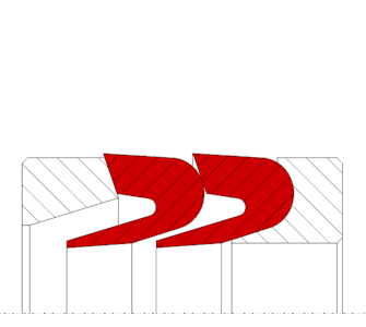 Obrázok zobrazuje profil tesnenia, tesnenia piestnice MEGAseal MSR3133