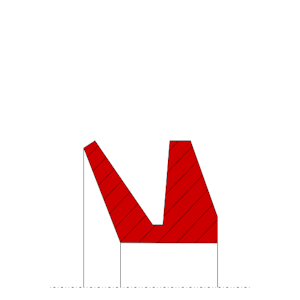 Obrázok zobrazuje profil rotačného tesnenia, v-krúžku MEGAseal ROTO MVR07
