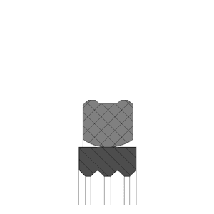 Obrázok zobrazuje profil rotačného tesnenia, MEGAseal ROTO MR09A