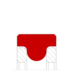 Obrázok zobrazuje profil tesnenia, tesnenia piestnice MEGAseal MSR20