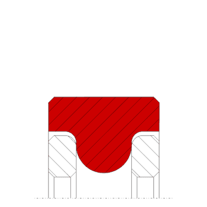 Obrázok zobrazuje profil tesnenia, tesnenia piestnice MEGAseal MSR20
